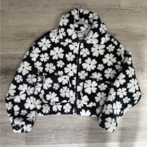Billabong Black and White Floral Bomber Jacket